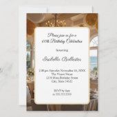 Invitation Soirée d'anniversaire élégante Or Blanc Repas (Dos)