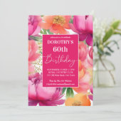 Invitation Soirée d'anniversaire élégante rose orange (Debout devant)