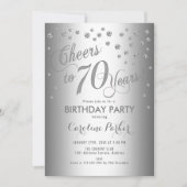 Invitation Soirée d'anniversaire en argent 70e (Devant)