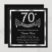 Invitation Soirée d'anniversaire en argent 70e (Devant / Derrière)