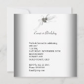 Invitation Soirée d'anniversaire en argent blanc (Dos)