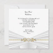 Invitation Soirée d'Anniversaire en or blanc argenté (Dos)