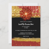 Invitation Soirée d'anniversaire en or noir floral (Devant)