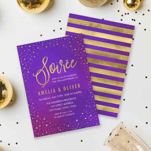 Invitation Soirée d'anniversaire étoilé pour toutes les année