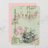 Invitation soirée d'anniversaire fleurie vintage dans une élé (Devant / Derrière)