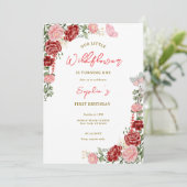 Invitation Soirée d'anniversaire florale (Debout devant)