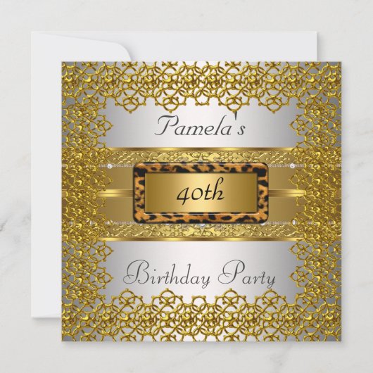 Invitation Soirée d'anniversaire Gold et Silver (Devant)