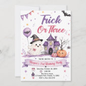 Invitation Soirée d'anniversaire Halloween Trick or Three (Devant)