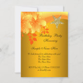 Invitation Soirée d'anniversaire Jaune Fleur Tout âge (Dos)