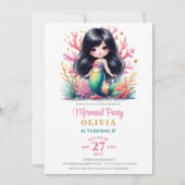 Invitation Soirée d'anniversaire magique de sirène (Devant)