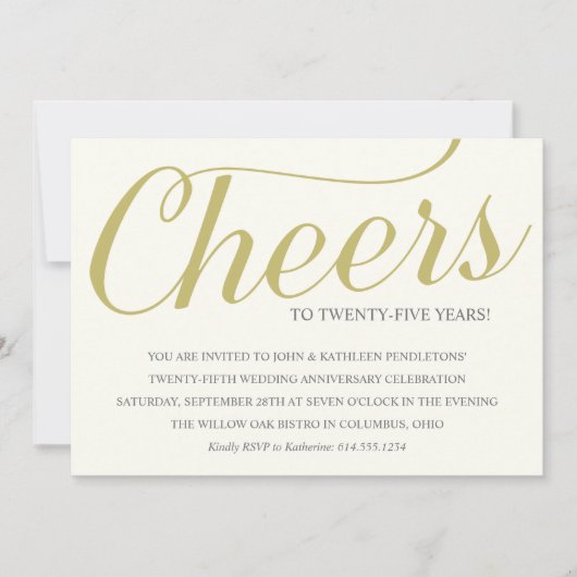 Invitation Soirée d'anniversaire Mariage de 25 ans (Devant)