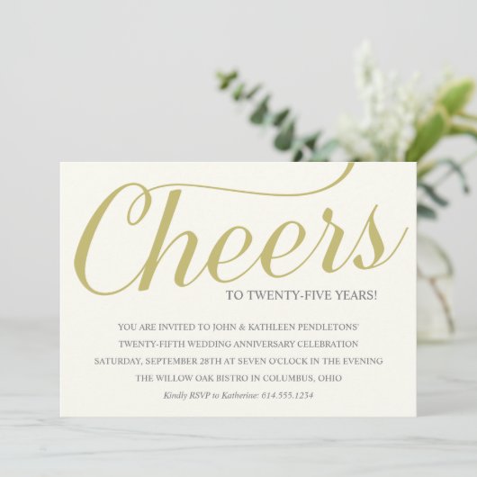 Invitation Soirée d'anniversaire Mariage de 25 ans (Debout devant)