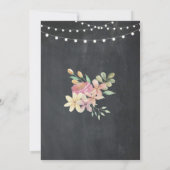 Invitation Soirée d'anniversaire mariage Soirée Florale Chalk (Dos)