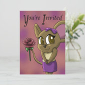 Invitation Soirée d'anniversaire mignonne (Debout devant)