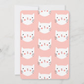 Invitation Soirée d'anniversaire mignonne Chat Rose (Dos)