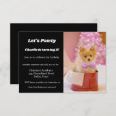 Invitation Soirée d'anniversaire minimaliste de chiots de scr (Devant / Derrière)