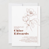 Invitation Soirée d'anniversaire minimaliste en terre cuite b (Devant)