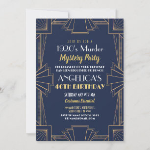 Invitation Soirée d'anniversaire mystère de meurtre des année