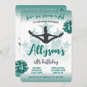 Invitation Soirée d'anniversaire, n'importe quel âge vert (Devant / Derrière)