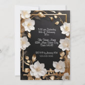 Invitation Soirée d'Anniversaire Noir Noir (Dos)