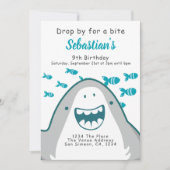 Invitation Soirée d'anniversaire personnalisée pour le requin (Devant)