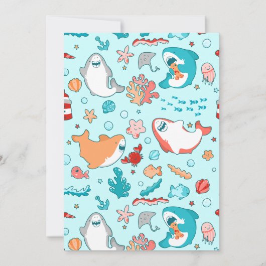 Invitation Soirée d'anniversaire personnalisée pour le requin (Dos)