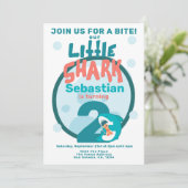 Invitation Soirée d'anniversaire personnalisée pour le requin (Debout devant)