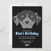Invitation Soirée d'anniversaire pour chien chiot mignon (Devant)