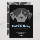 Invitation Soirée d'anniversaire pour chien chiot mignon (Devant / Derrière)