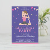 Invitation Soirée d'Anniversaire pour fille de Yoga (Debout devant)