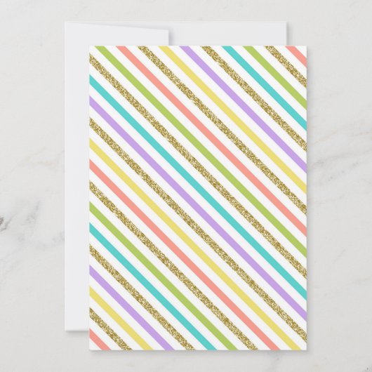 Invitation Soirée d'anniversaire pour filles à thème Narwhal  (Dos)