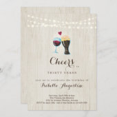 Invitation Soirée d'anniversaire pour le vin et la bière - N' (Devant / Derrière)