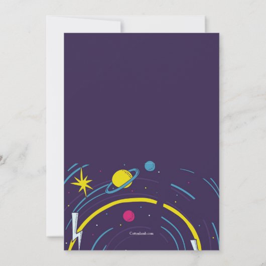 Invitation Soirée d'anniversaire psychédélique (Dos)