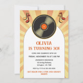 Invitation Soirée d'anniversaire rétro groovy des années 60 p (Devant)