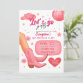 Invitation Soirée d'anniversaire Rodeo Rose (Debout devant)