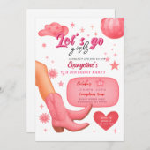 Invitation Soirée d'anniversaire Rodeo Rose (Devant / Derrière)