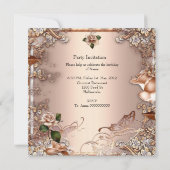 Invitation Soirée d'Anniversaire rose Beige Cream Gold (Dos)