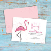 Invitation Soirée d'anniversaire rose mignonne Flamingle