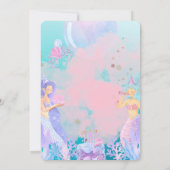 Invitation Soirée d'anniversaire rose violet et bleu sirène t (Dos)
