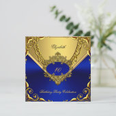 Invitation Soirée d'anniversaire Royal Blue Gold (Debout devant)