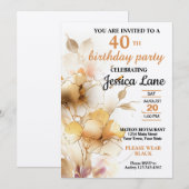 Invitation Soirée d'anniversaire rustique (Devant / Derrière)