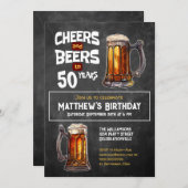 Invitation Soirée D'Anniversaire Rustique À 50 Ans (Devant / Derrière)