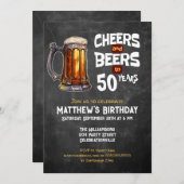 Invitation Soirée D'Anniversaire Rustique À 50 Ans (Devant / Derrière)