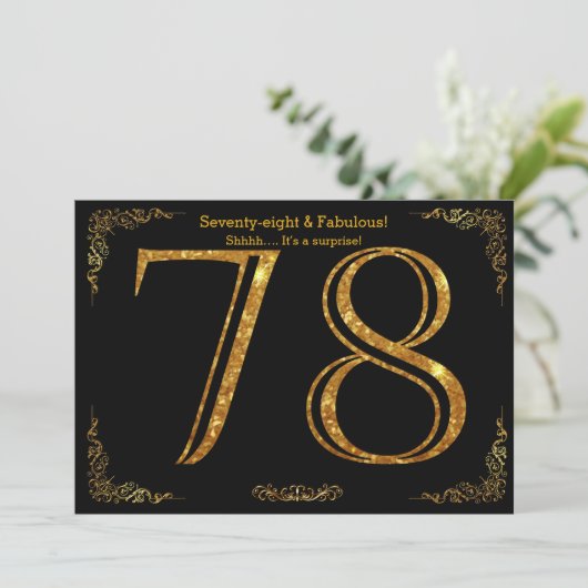 Invitation Soirée d'anniversaire, Style Gatsby, parties scint (Debout devant)