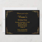 Invitation Soirée d'anniversaire, Style Gatsby, parties scint (Dos)