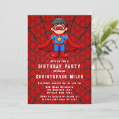 Invitation Soirée d'anniversaire SuperHero Boy (Debout devant)