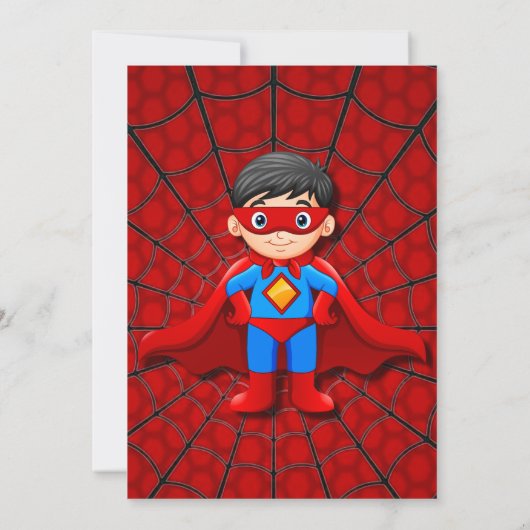 Invitation Soirée d'anniversaire SuperHero Boy (Dos)