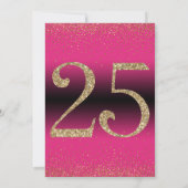 Invitation Soirée d'anniversaire surprise de 25 ans, rose (Dos)
