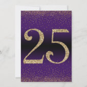 Invitation Soirée d'anniversaire surprise de 25 ans, violet (Dos)