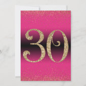 Invitation Soirée d'anniversaire surprise de 30 ans, rose (Dos)